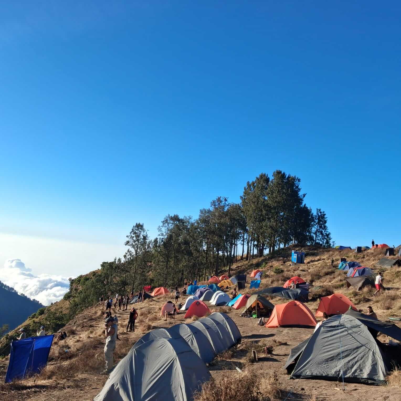 Segara Anak Lake seen from the Mount Rinjani trekking trail
