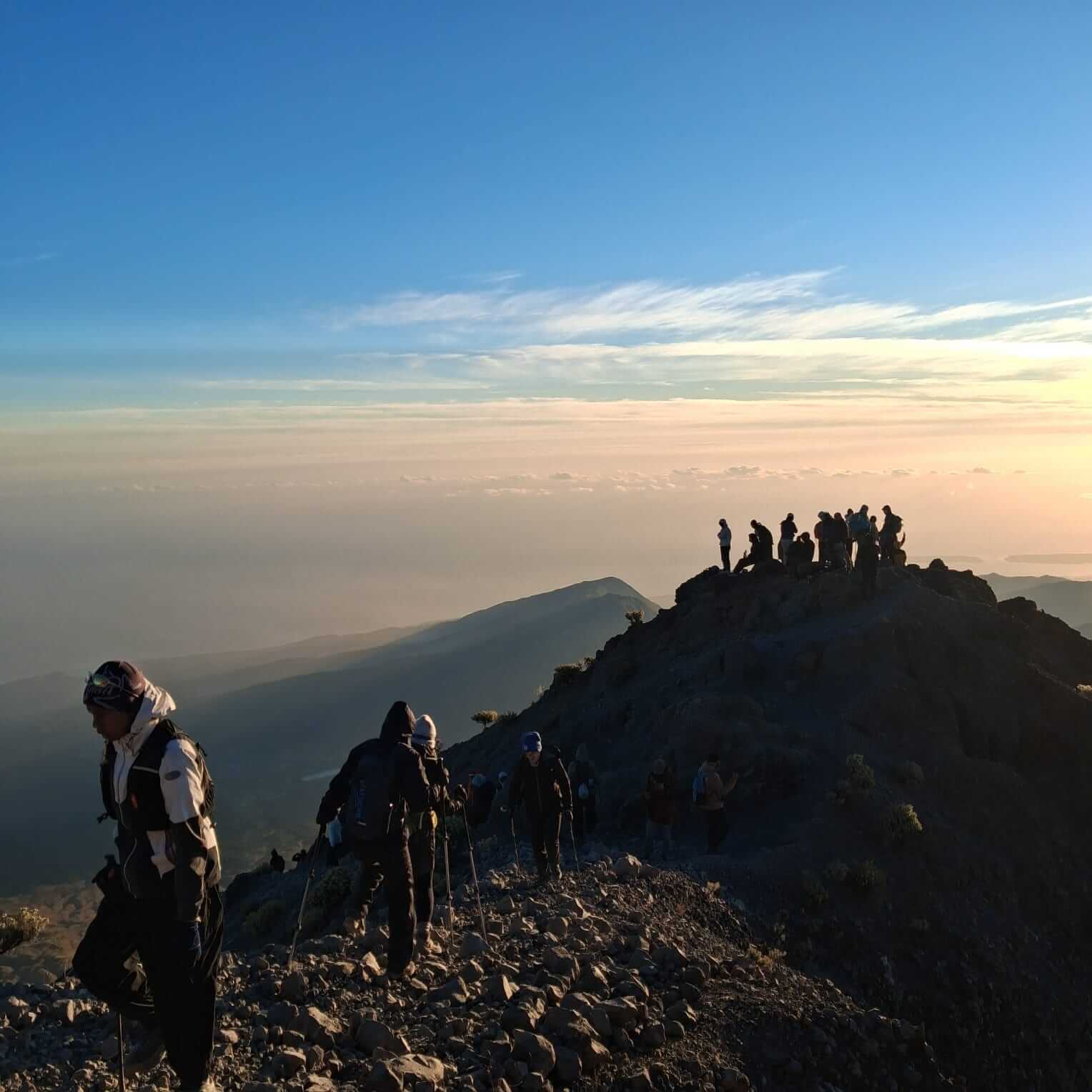 Sunrise view from Mount Rinjani summit via Sembalun route